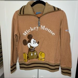 Disney Classic Mickey Mouse Zipper Collar Graphic Sweatshirt